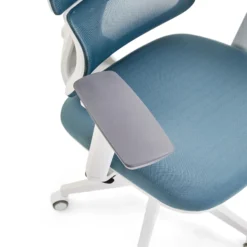 ERGOMY W | Stoff / Netz | Rahmen: Weiß - Profi Bürostuhl Blau
