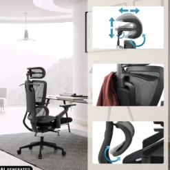 Ergo U2 Flex3 | Stoff/Netz - Profi Bürostuhl Schwarz
