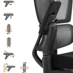 Ergo U2 Flex3 | Stoff/Netz - Profi Bürostuhl Schwarz