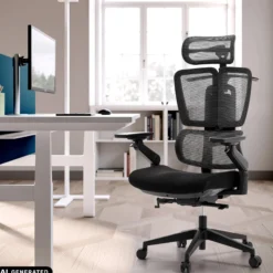 Ergo U2 Flex3 | Stoff/Netz - Profi Bürostuhl Schwarz