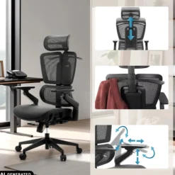 Ergo U2 Pro3 | Nylon-Netz - Profi Bürostuhl Schwarz