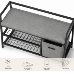 Estha Loft - Schuhschrank Schwarz/Grau