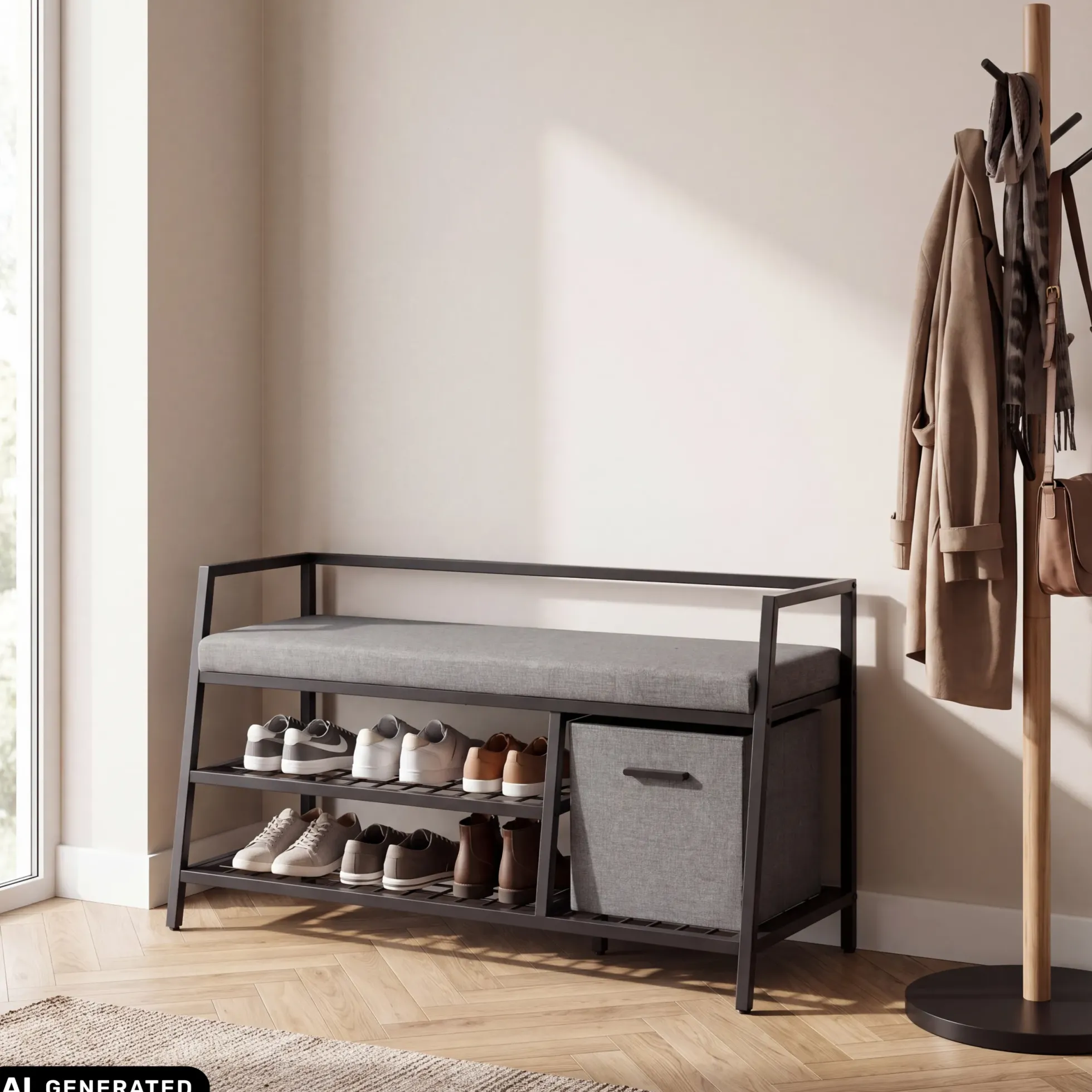 Estha Loft - Schuhschrank Schwarz/Grau