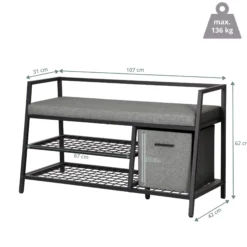 Estha Loft - Schuhschrank Schwarz/Grau