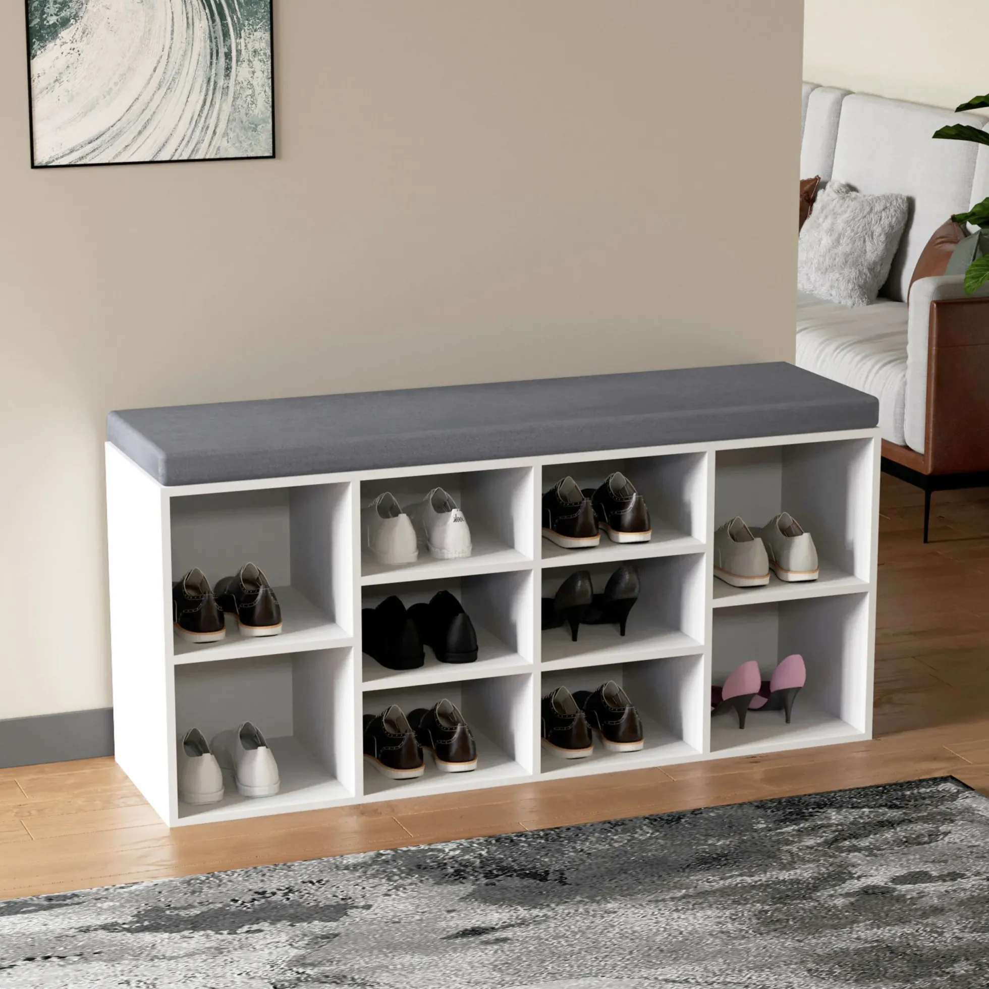 ESTHA 10 - Schuhschrank Weiß