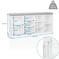 ESTHA 10 - Schuhschrank Weiß