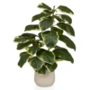 Ficus 3 - Kunstpflanze Grün/Weiß