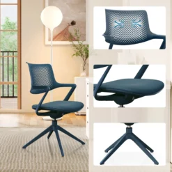 FLEX CHAIR V - Besucherstuhl Konferenzstuhl Dunkelblau