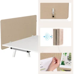 FLEXMIUT D1 | 120 cm - Tischtrennwand Beige