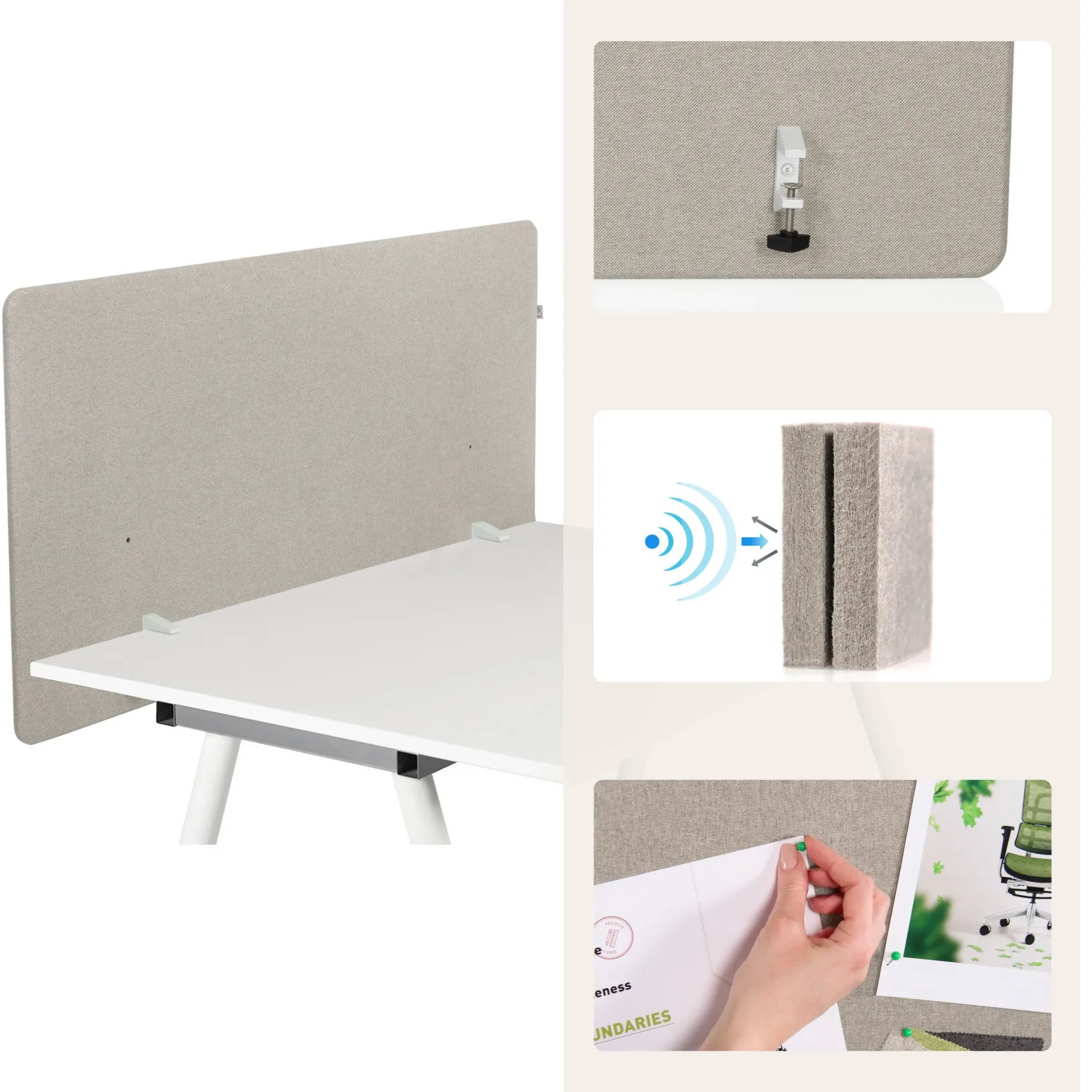 FLEXMIUT D1 | 120 cm - Tischtrennwand Taupe