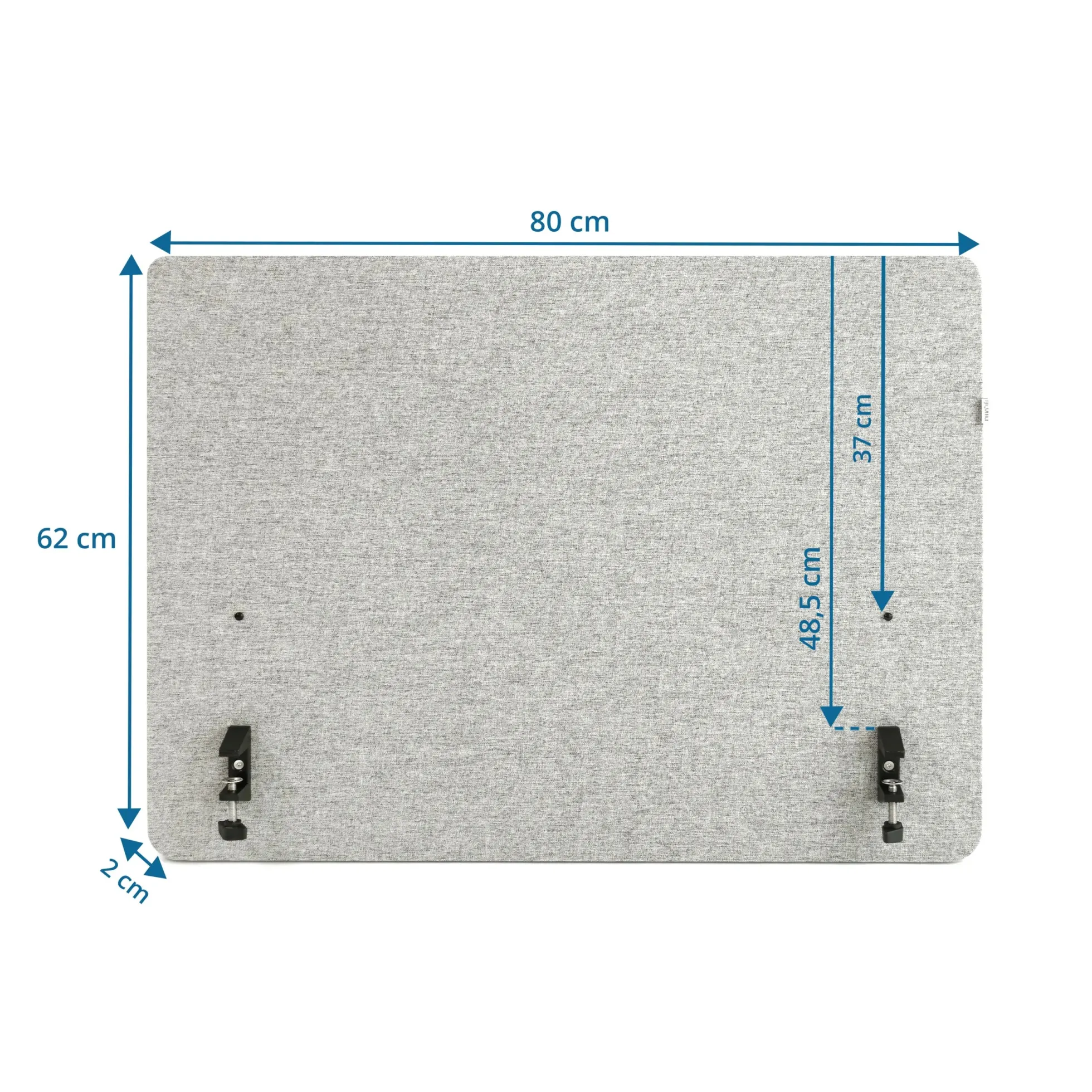 FLEXMIUT D SIDE | 80 cm - Tischtrennwand Hellgrau