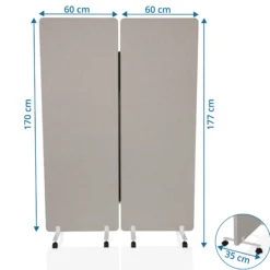 FLEXMIUT 1 | 2er Set - Trennwand Grau