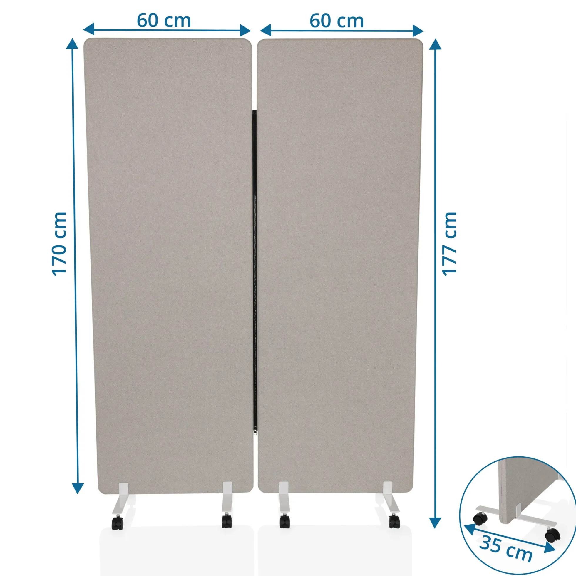 FLEXMIUT 1 | 2er Set - Trennwand Grau