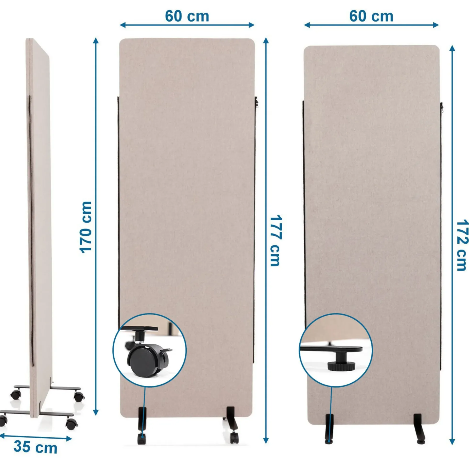FLEXMIUT | 2er Set - Trennwand Taupe
