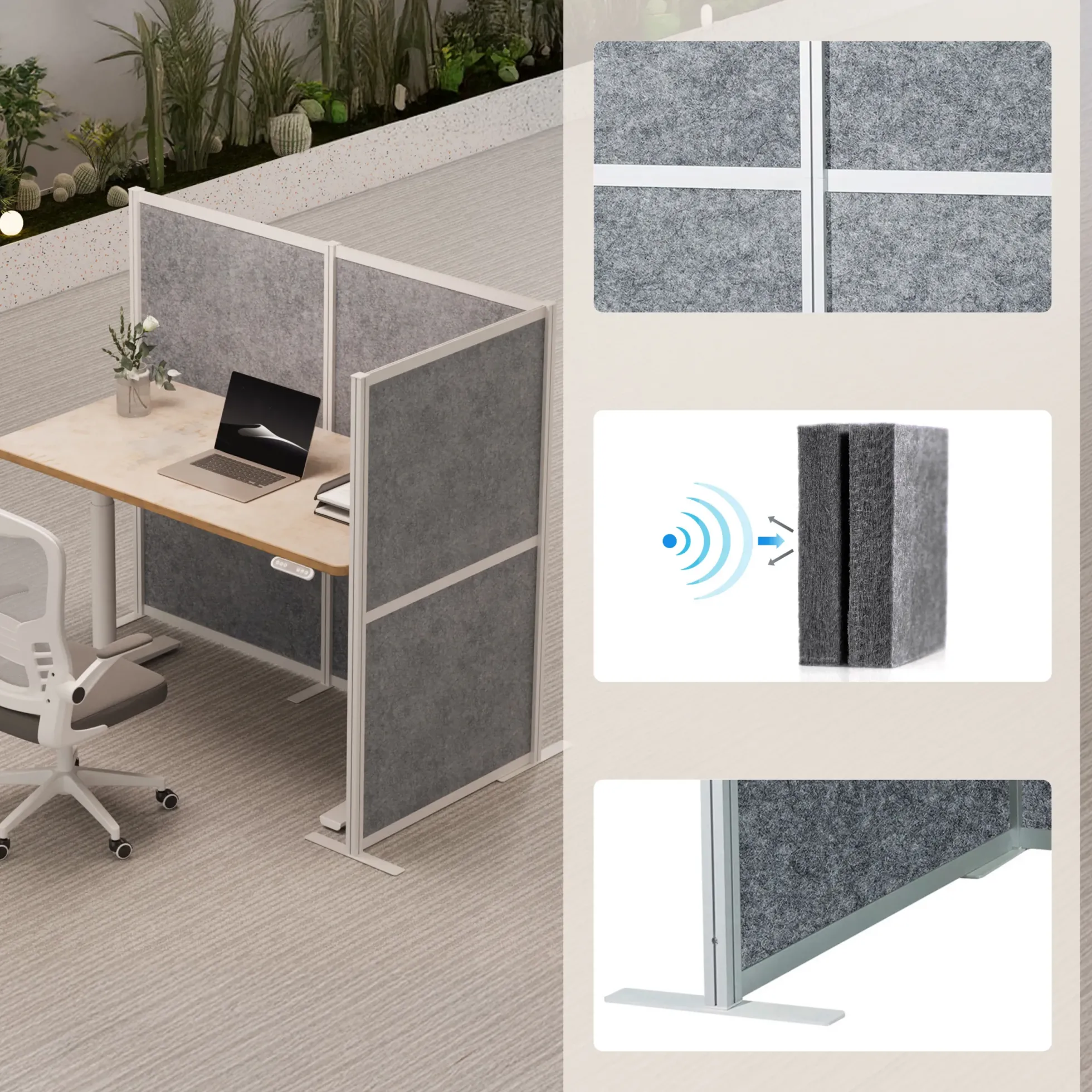 Flexmiut Modul L - Trennwand Grau
