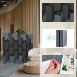 FLEXMIUT PLUG | 6-teiliges Set (H x B x T) 164 x 174 x 25 cm - Trennwand Grau/Dunkelgrau