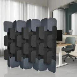 FLEXMIUT PLUG | 6-teiliges Set (H x B x T) 164 x 174 x 25 cm - Trennwand Grau/Dunkelgrau