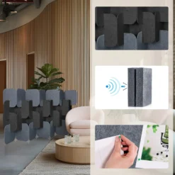 FLEXMIUT PLUG | 4-teiliges Set (H x B x T) 114 x 174 x 25 cm - Trennwand Grau/Dunkelgrau