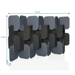 FLEXMIUT PLUG | 4-teiliges Set (H x B x T) 114 x 174 x 25 cm - Trennwand Grau/Dunkelgrau