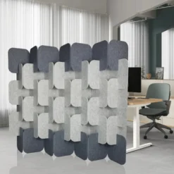 FLEXMIUT PLUG | 6-teiliges Set (H x B x T) 164 x 174 x 25 cm - Trennwand Grau/Hellgrau