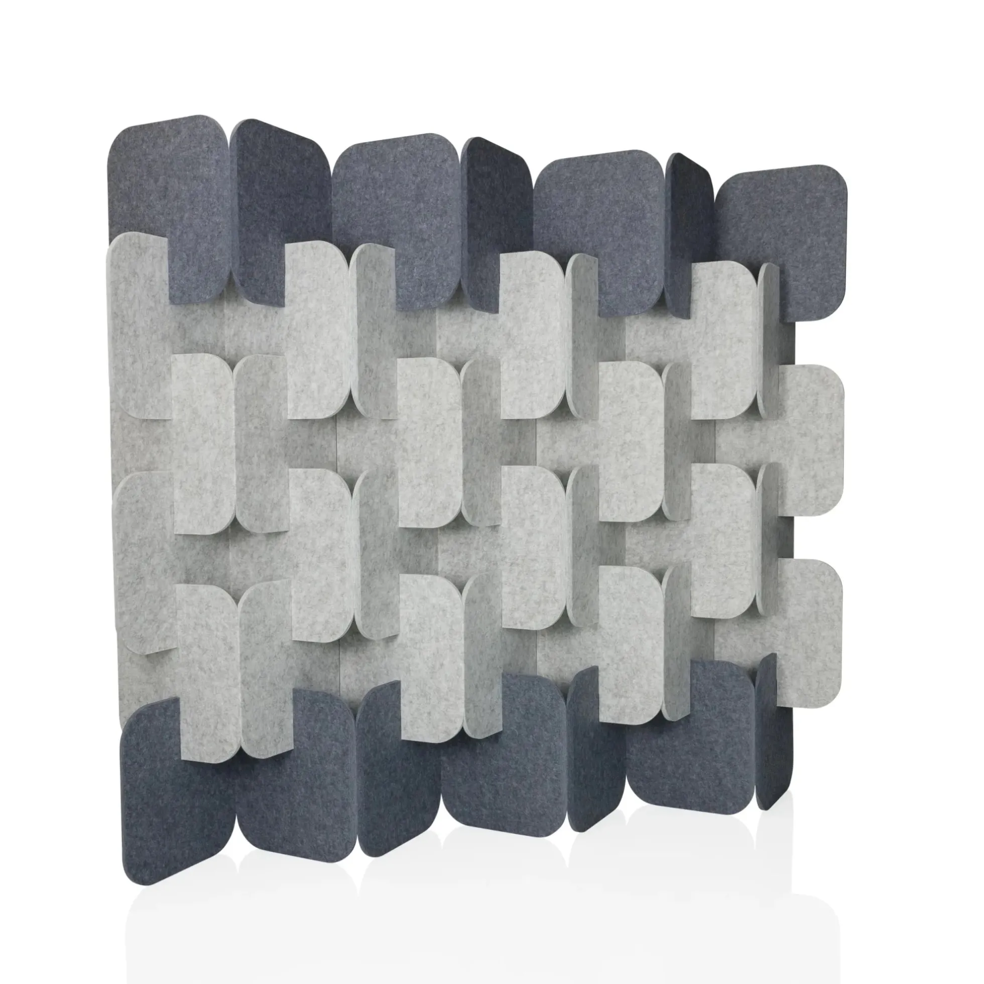 FLEXMIUT PLUG | 6-teiliges Set (H x B x T) 164 x 174 x 25 cm - Trennwand Grau/Hellgrau