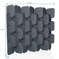 FLEXMIUT PLUG | 6-teiliges Set (H x B x T) 164 x 174 x 25 cm - Trennwand Grau