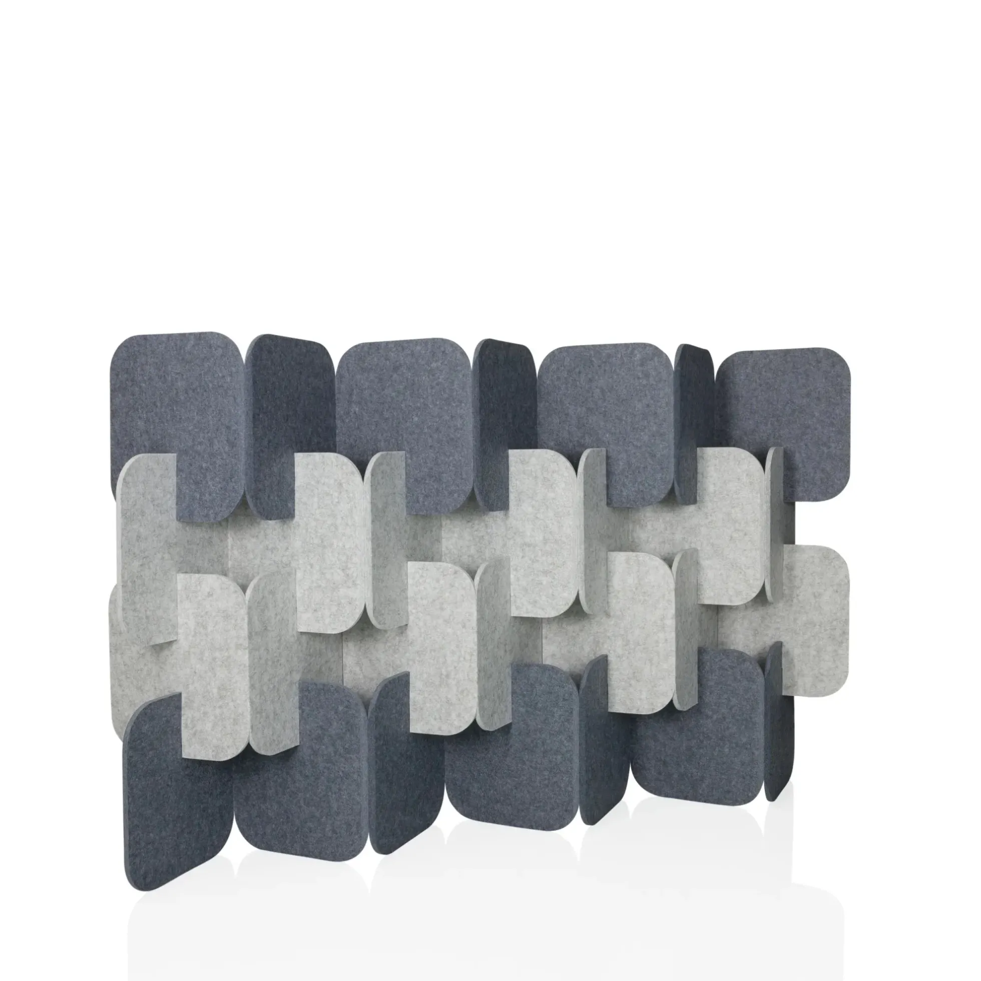 FLEXMIUT PLUG | 4-teiliges Set (H x B x T) 114 x 174 x 25 cm - Trennwand Grau/Hellgrau
