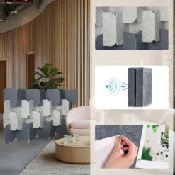 FLEXMIUT PLUG | 4-teiliges Set (H x B x T) 114 x 174 x 25 cm - Trennwand Grau/Hellgrau