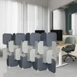 FLEXMIUT PLUG | 4-teiliges Set (H x B x T) 114 x 174 x 25 cm - Trennwand Grau/Hellgrau