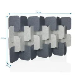 FLEXMIUT PLUG | 4-teiliges Set (H x B x T) 114 x 174 x 25 cm - Trennwand Grau/Hellgrau