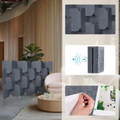 FLEXMIUT PLUG | 4-teiliges Set (H x B x T) 114 x 174 x 25 cm - Trennwand Grau