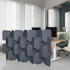 FLEXMIUT PLUG | 4-teiliges Set (H x B x T) 114 x 174 x 25 cm - Trennwand Grau