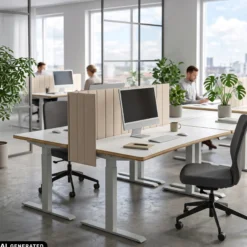 FLEXMIUT ROLL | 160 cm - Tischtrennwand Beige