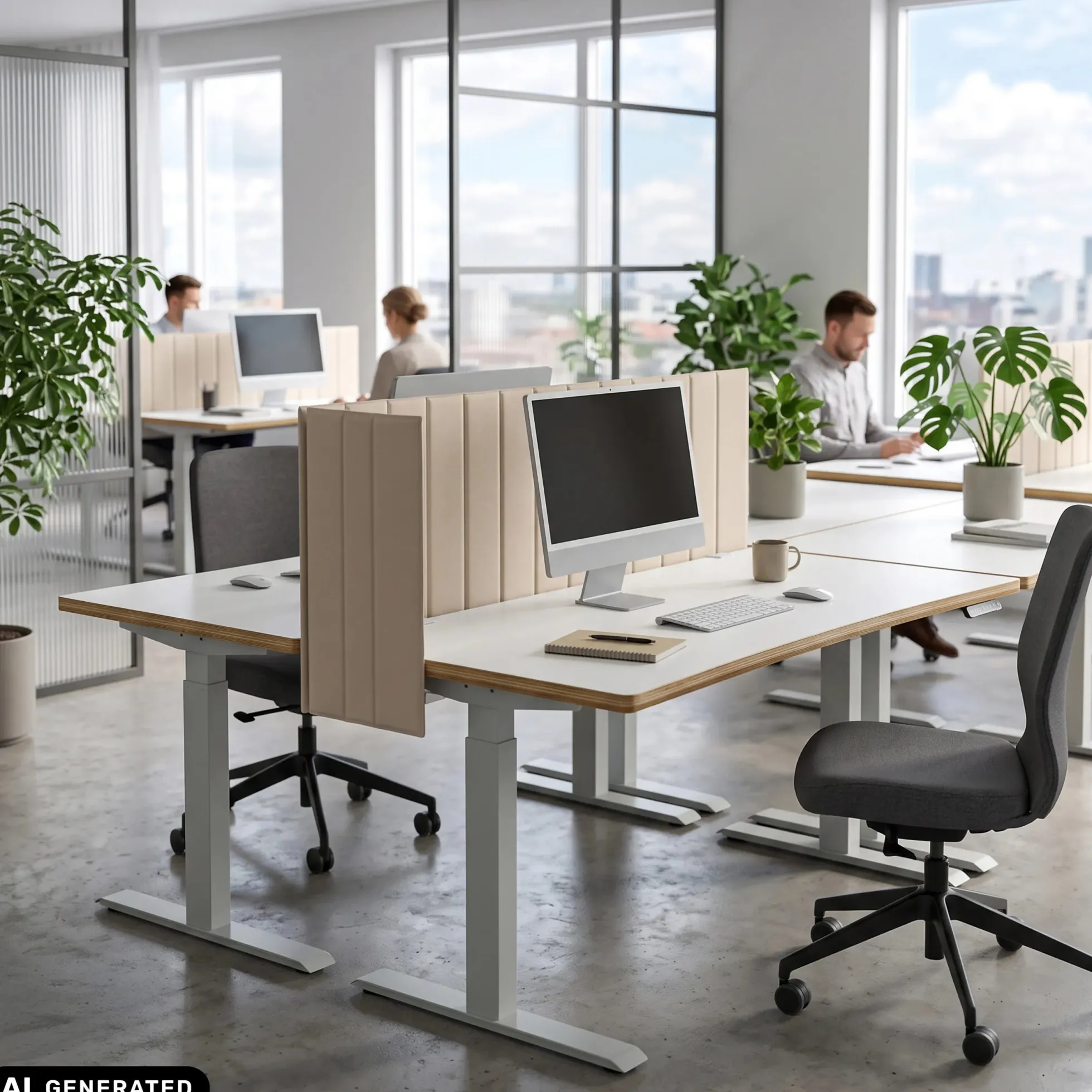 FLEXMIUT ROLL | 160 cm - Tischtrennwand Beige