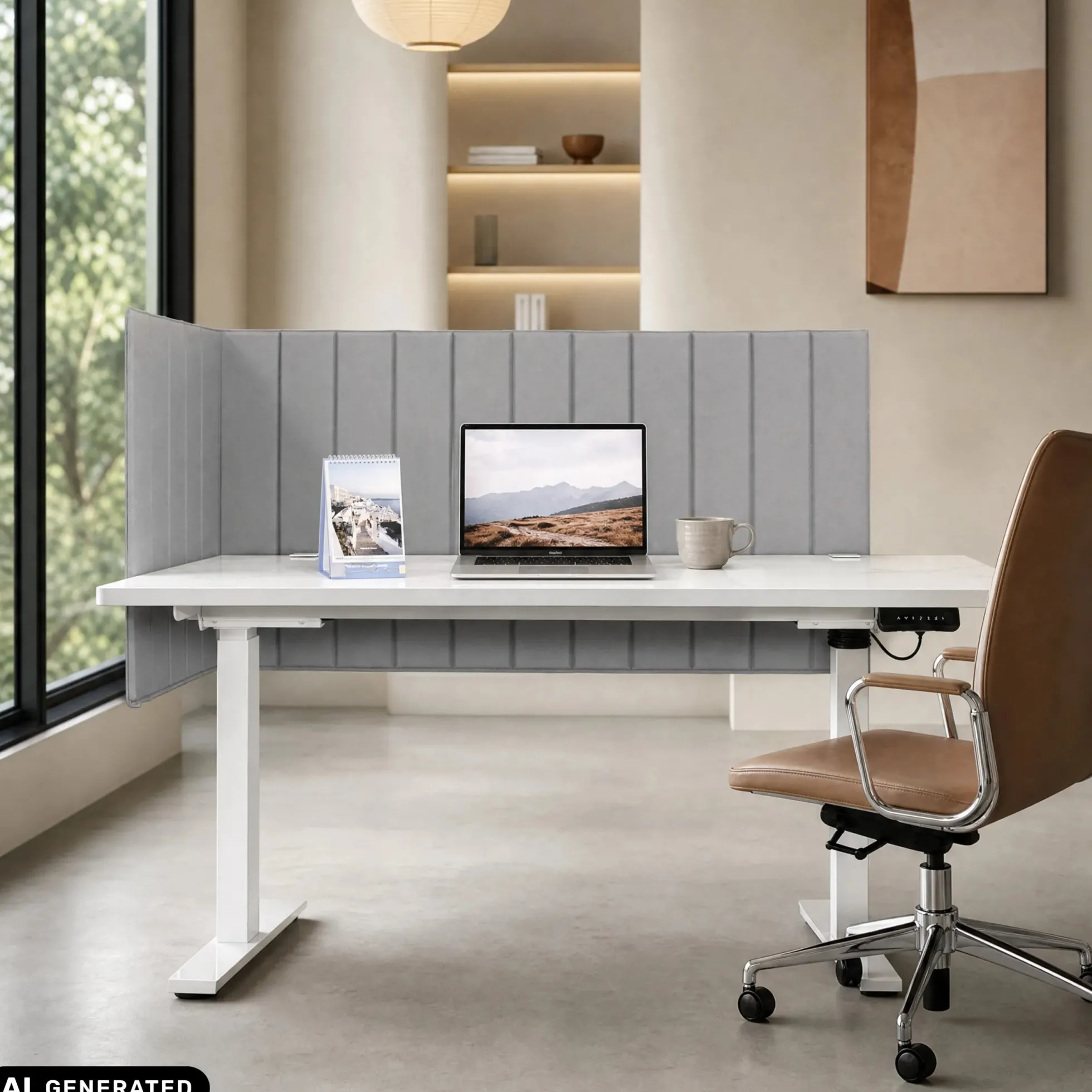 FLEXMIUT ROLL | 160 cm - Tischtrennwand Hellgrau