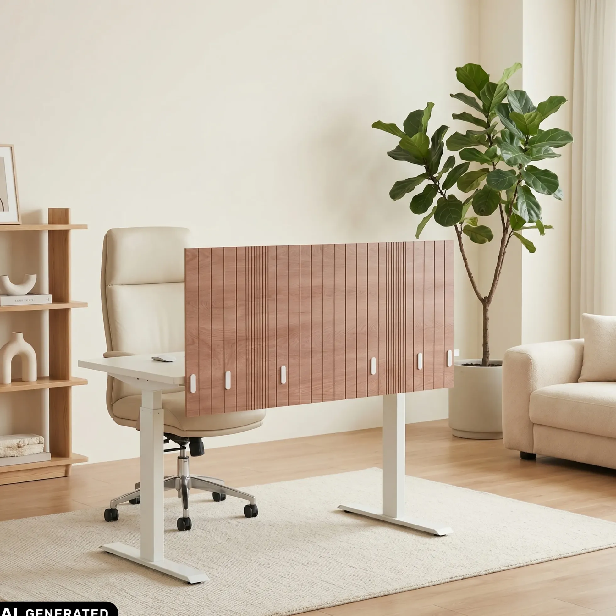 FLEXMIUT ROLL W | 160 cm - Tischtrennwand Braun