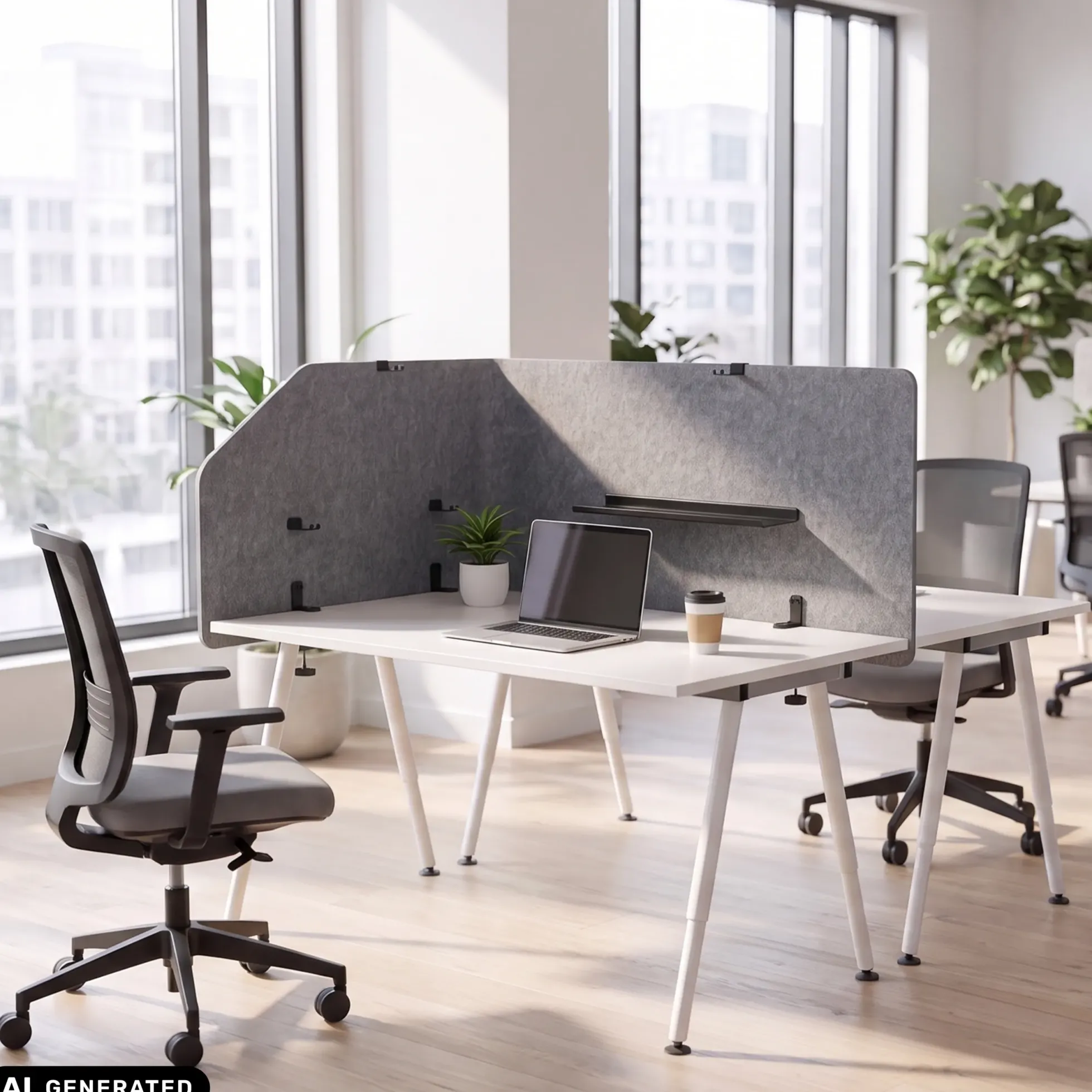 FLEXMIUT T TOP | 160 cm - Tischtrennwand Grau