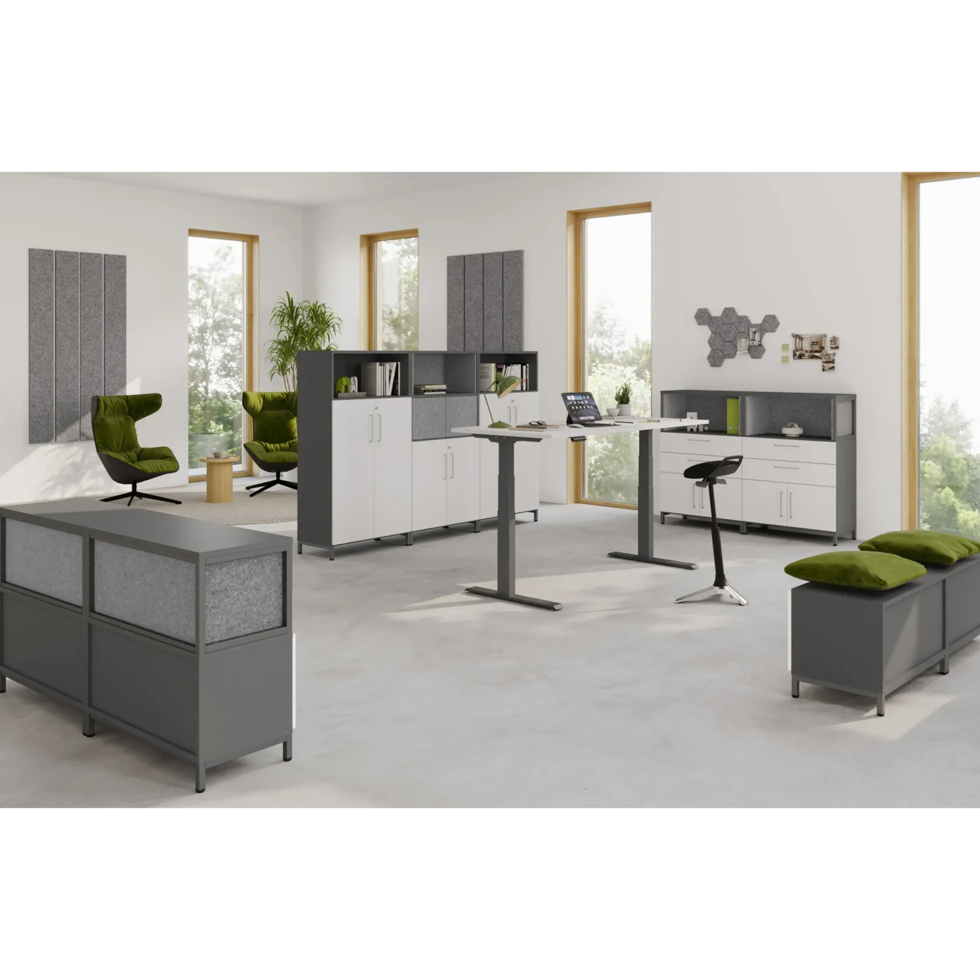 FlexWall | 1 OH | Aufsatzkorpus Graphit