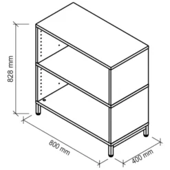 FlexWall | 2 OH | Korpus mit Sockelgestell Graphit