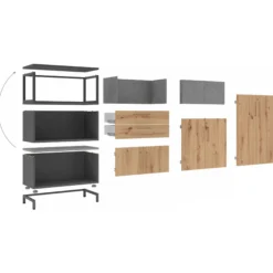 FlexWall | 1 OH | 2 Schubkästen Weiß