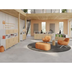 FlexWall | 4 OH | Türen + Korpus | mit Stellfüßen Weiß/Eiche