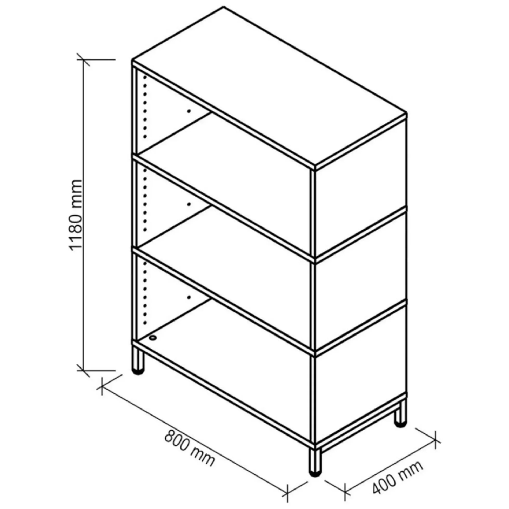 FlexWall | 3 OH | 3 x Korpus mit Sockelgestell Graphit