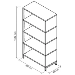 FlexWall | 4 OH | 4 x Korpus mit Sockelgestell Graphit