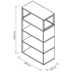 FlexWall | 4 OH | 3 x Korpus + Rahmen | mit Stellfüßen Weiß
