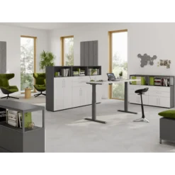 FlexWall | 4 OH | 3 x Korpus + Rahmen | mit Sockelgestell Weiß