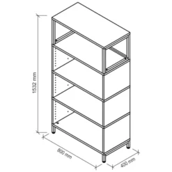 FlexWall | 4 OH | 3 x Korpus + Rahmen | mit Sockelgestell Weiß
