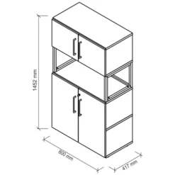 FlexWall | 4 OH | 2 x Türen + Rahmen | mit Stellfüßen Graphit/Eiche