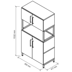 FlexWall | 4 OH | 2 x Türen + Rahmen | mit Sockelgestell Graphit/Weiß
