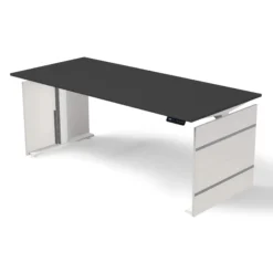 FORM 4 180 | 180x80 | Schreibtisch elektrisch höhenverstellbar - Stehschreibtisch Weiß/Anthrazit