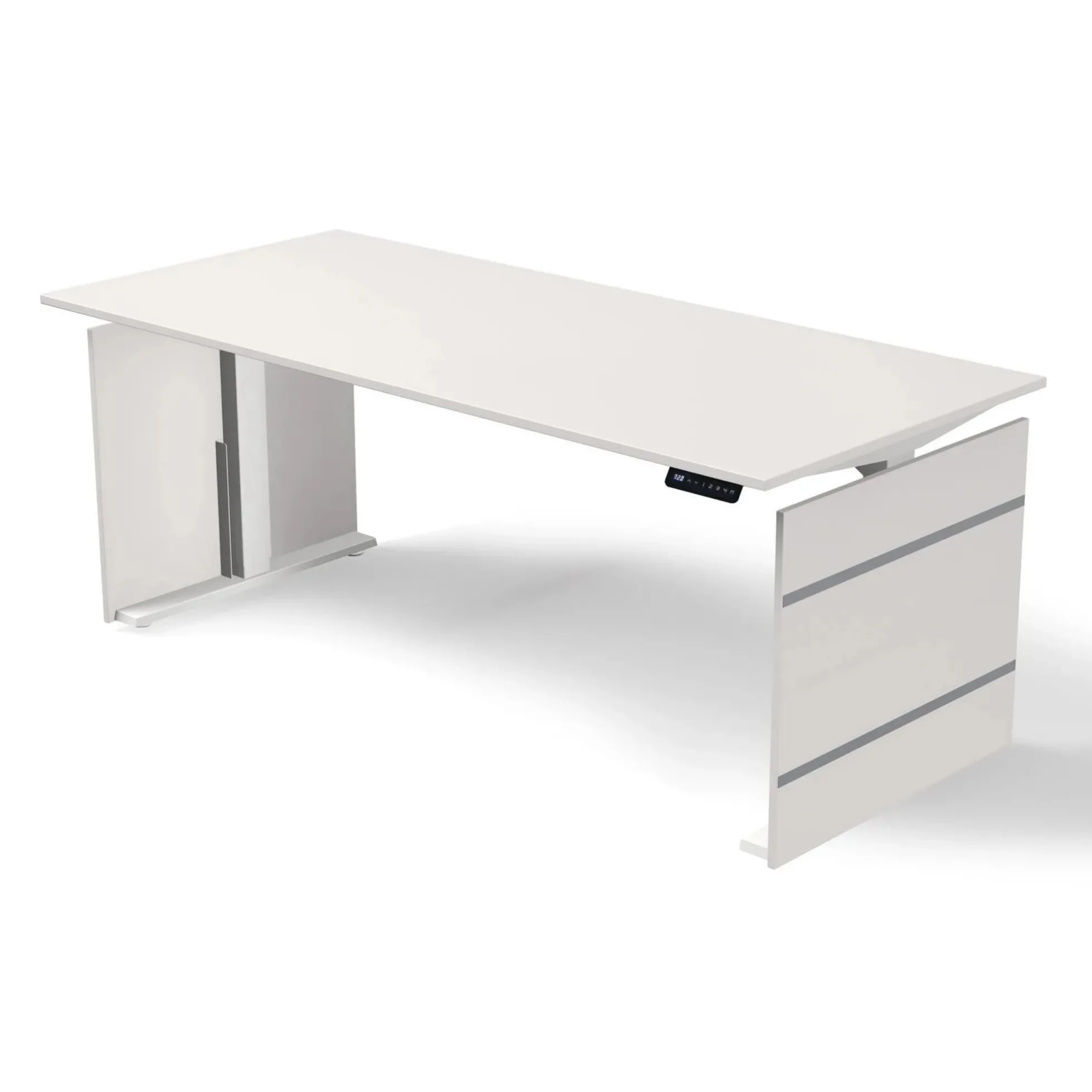 FORM 4 180 | 180x80 | Schreibtisch elektrisch höhenverstellbar - Stehschreibtisch Weiß/Weiß